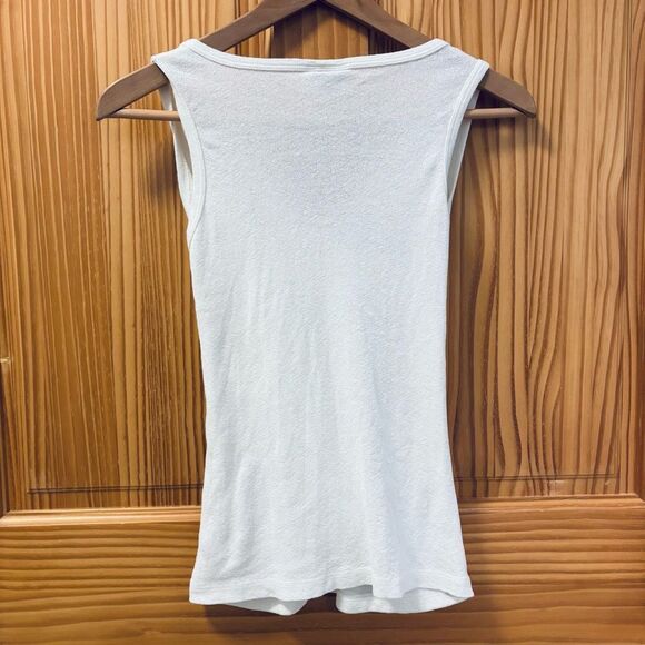 Michael Stars White Sleeveless Faux Wrap Tank Top Made in the US OSFM - Picture 3 of 3